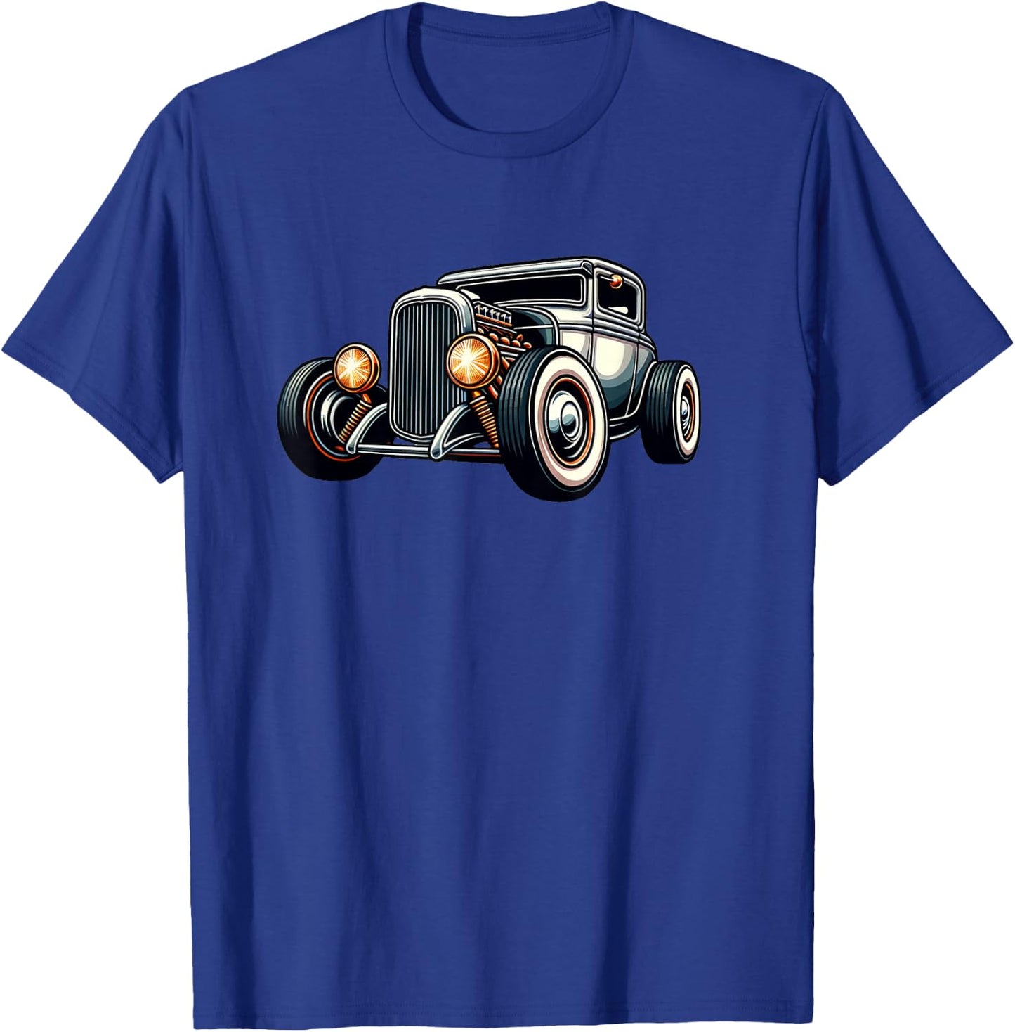 Classic Hot Rod Retro Vintage Custom Hotrod Car Illustration T-Shirt - T-Shirt | Royal