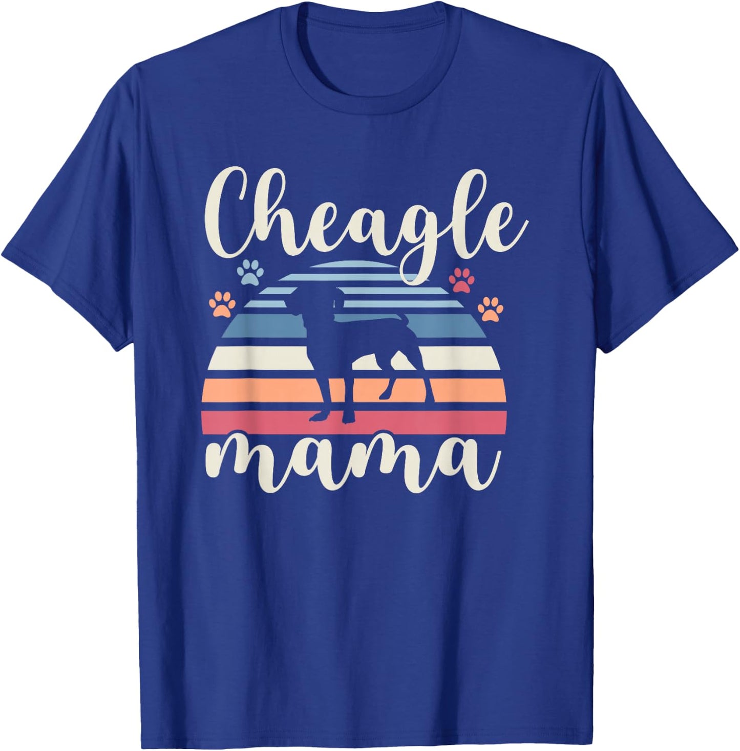 Retro Vintage Cheagle Mama Dog Mom Lover Chihuahua Beagle T-Shirt - T-Shirt | Royal