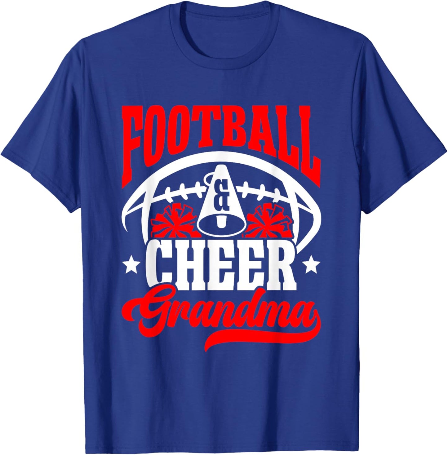 Football & Cheer Grandma Of Football Player And Cheerleader T-Shirt - T-Shirt | Royal