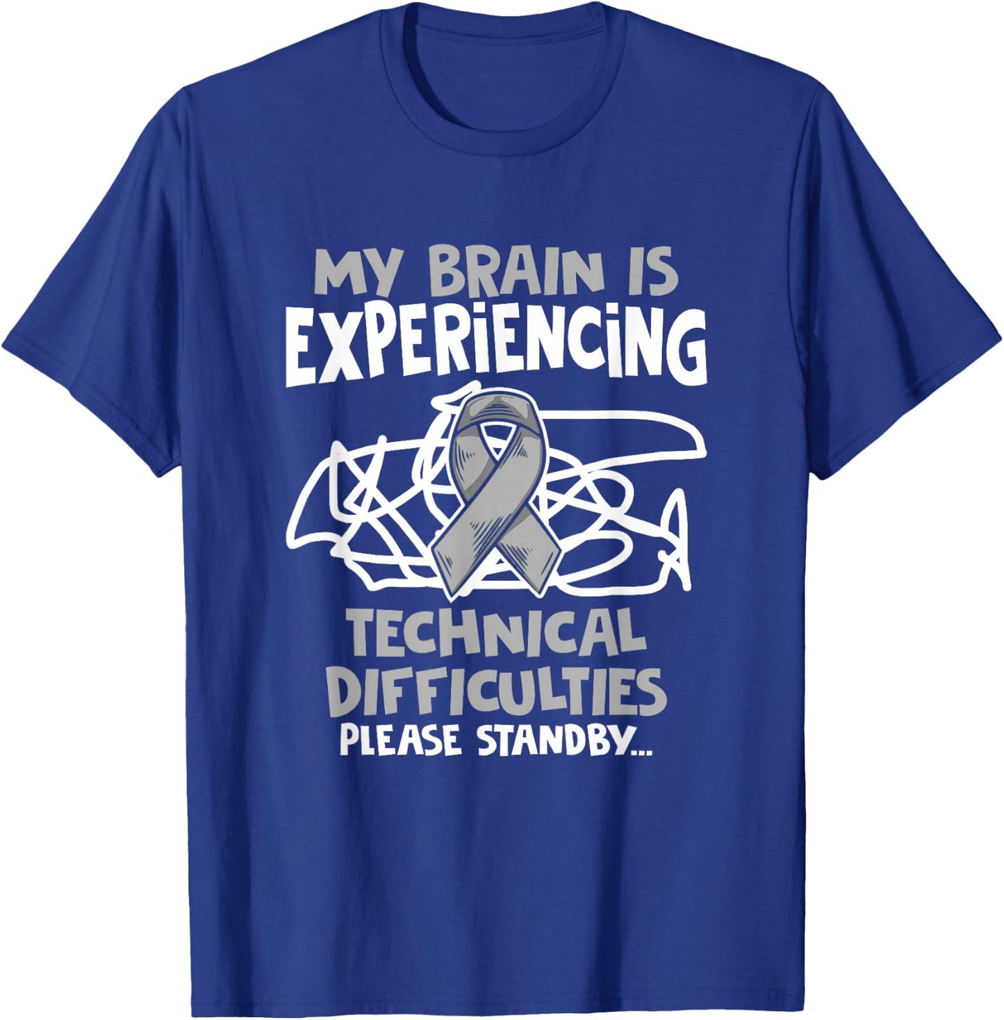 My Brain Technical PD Patients Parkinson's Disease Warrior T-Shirt - T-Shirt | Royal