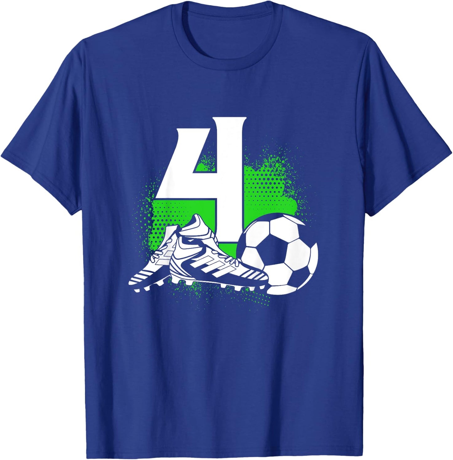 Kids 4 Years Old Boy 4th Birthday Gift Bday Soccer T-Shirt - T-Shirt | Royal