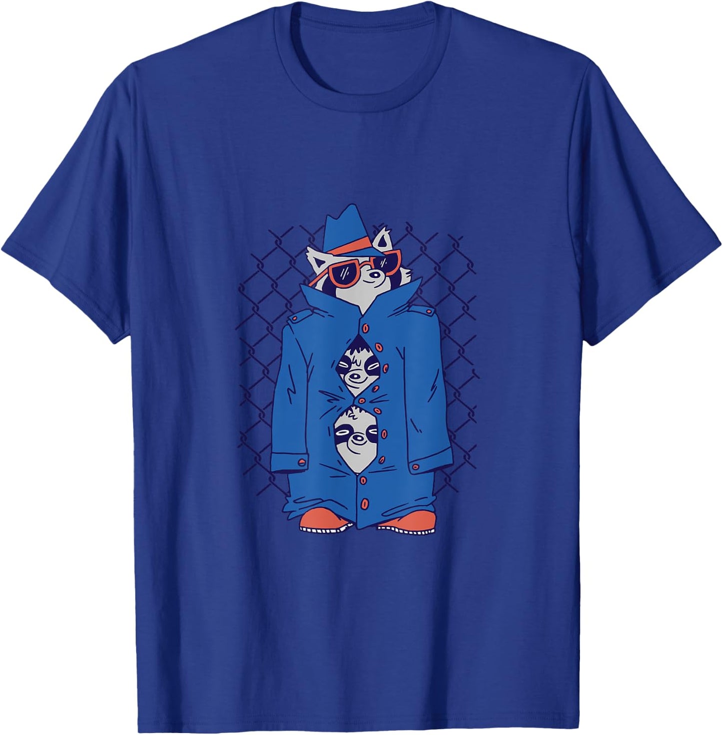 Raccoons in Trench Coats Cute and Funn for Raccoon Lovers T-Shirt - T-Shirt | Royal