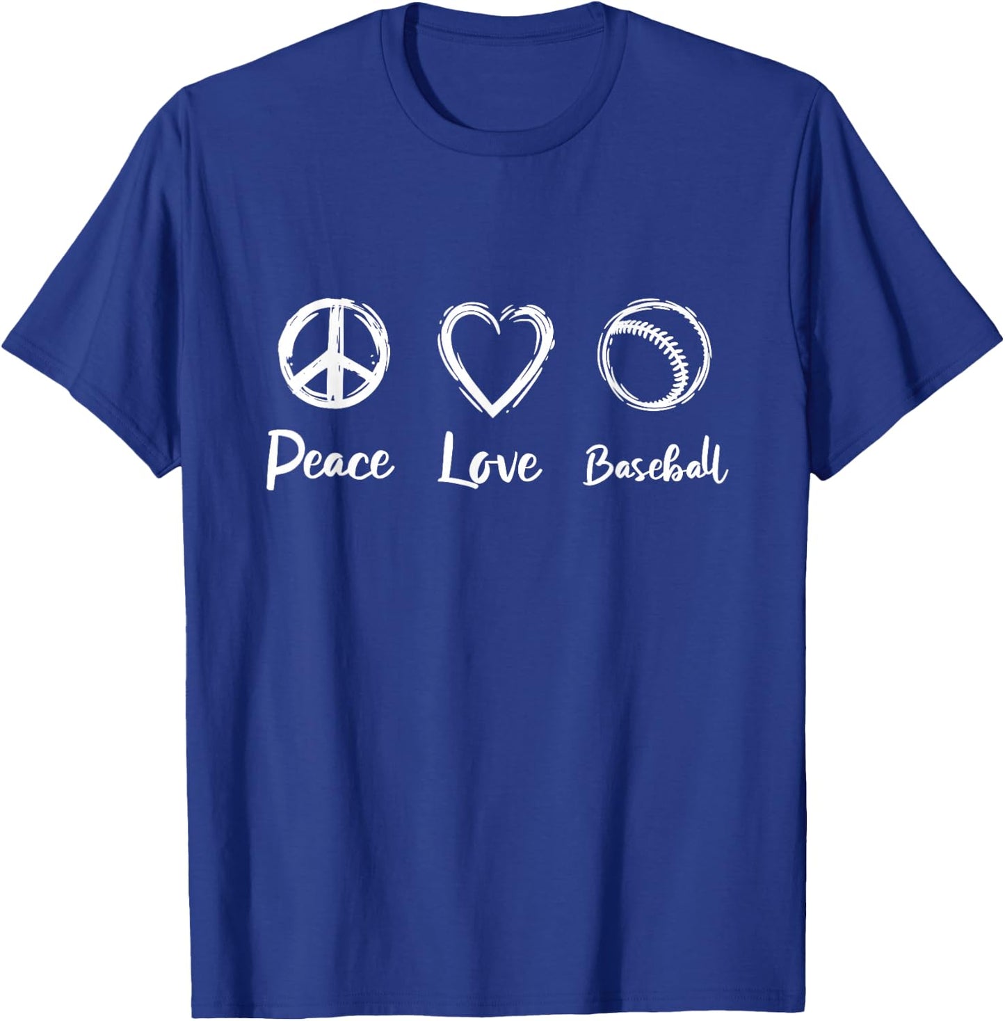 Peace Love Baseball Love Baseball Fan T-Shirt - T-Shirt | Royal