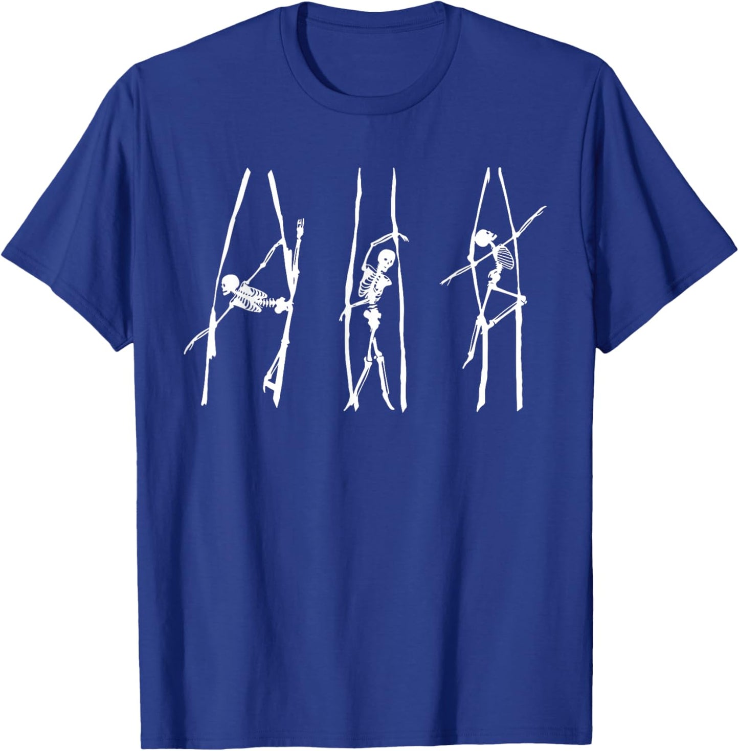 Aerial Silk Aerialist Acrobatics White Skeletons T-Shirt - T-Shirt | Royal
