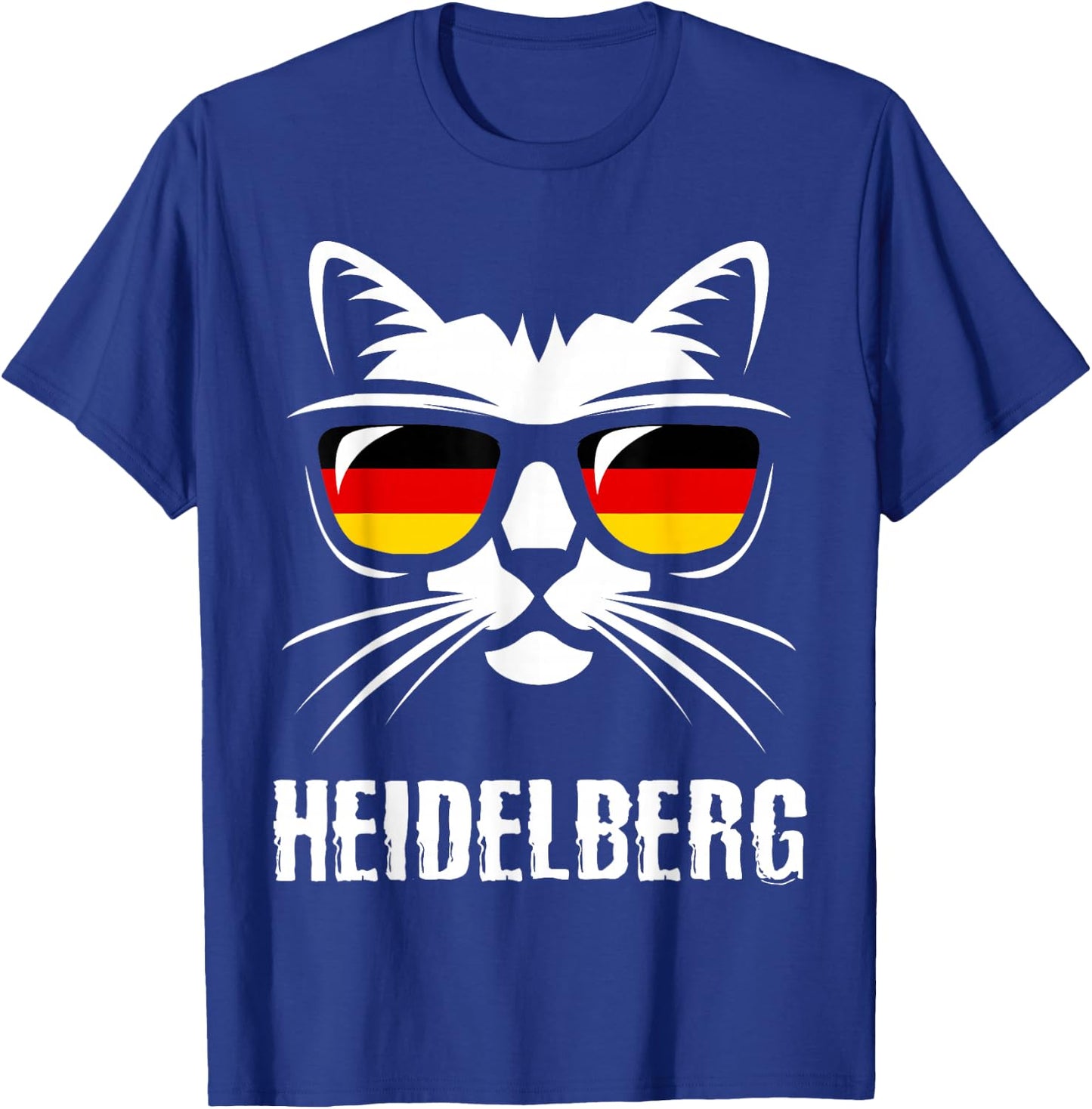 Heidelberg City Funny Cat German Flag Germany T-Shirt - T-Shirt | Royal