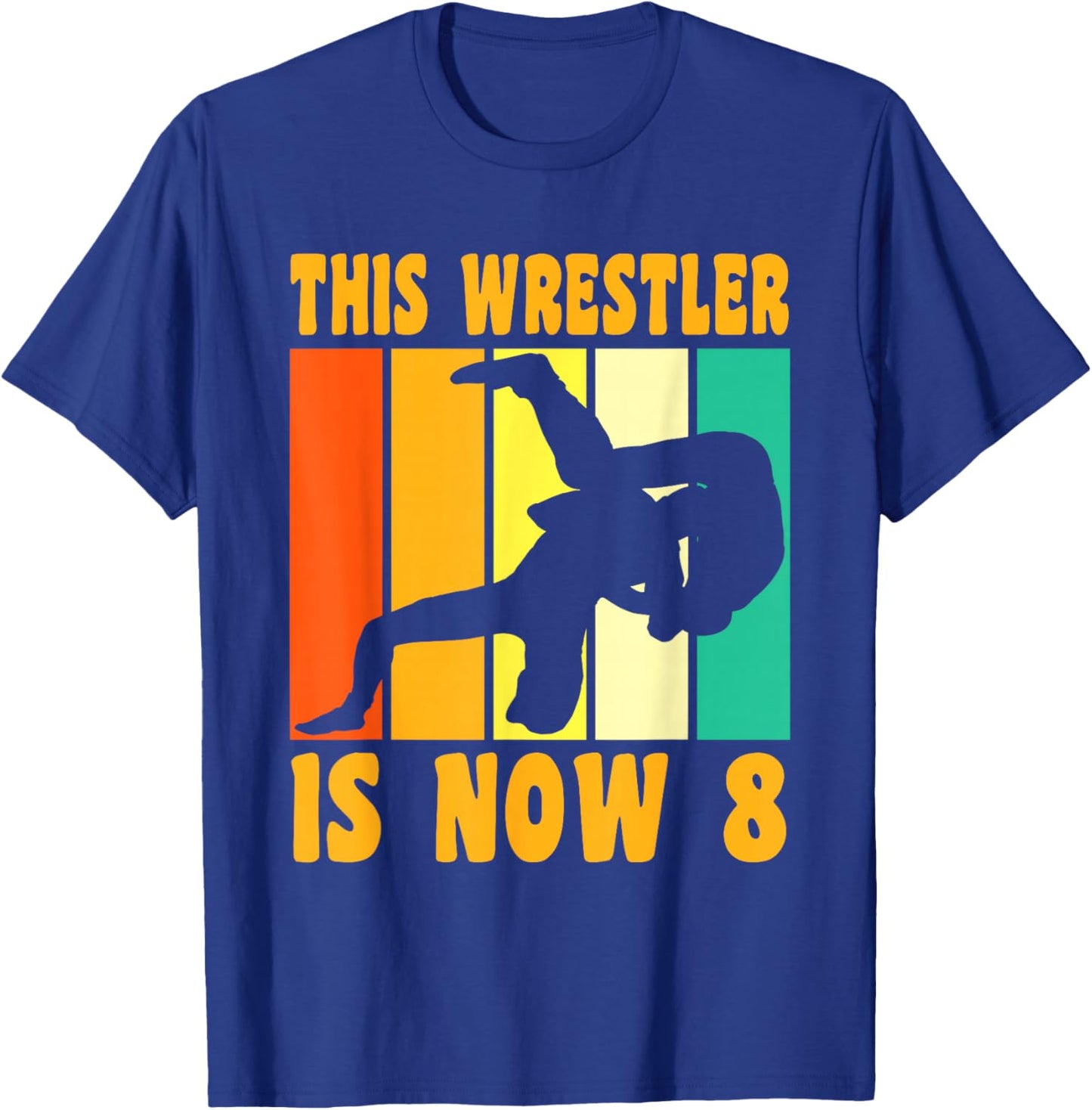 Happy 8 Birthday 8 Year Old Vintage Wrestling 8 Birthday T-Shirt - T-Shirt | Royal
