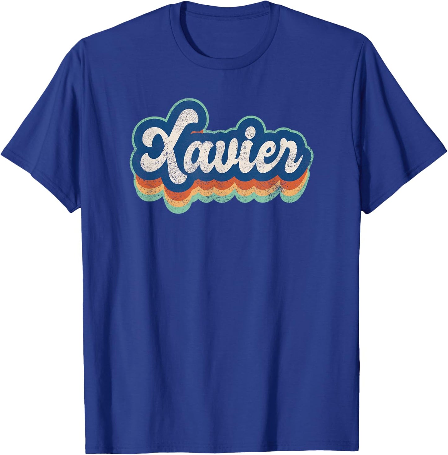 Xavier First Name Boy Vintage Style 70s 80s Personalized T-Shirt - T-Shirt | Royal