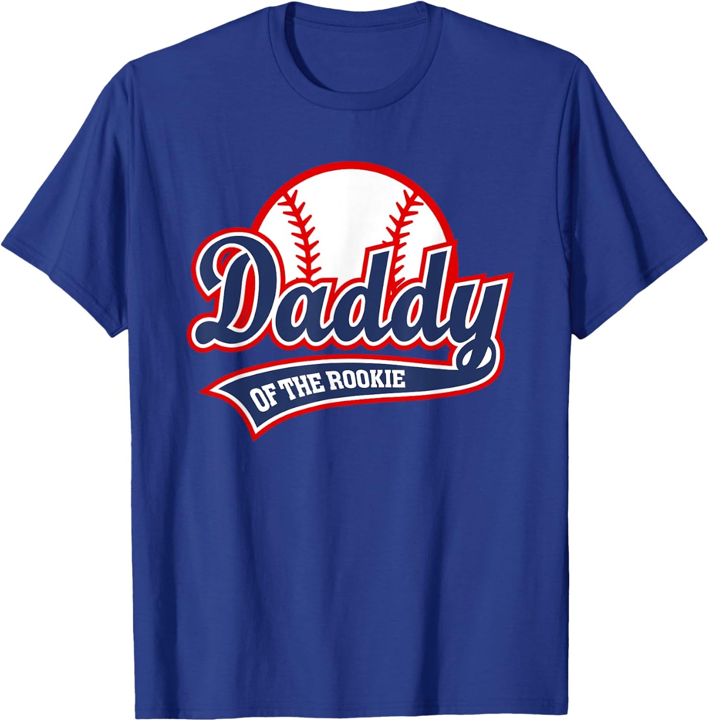Daddy Of The Rookie Baseball Vintage Graphic Dad T-Shirt - T-Shirt | Royal