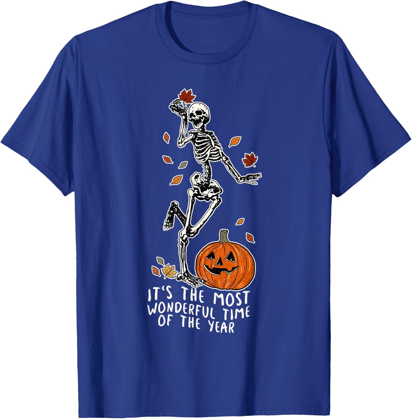 The Most Wonderful Time of Year Halloween Dancing Skeleton T-Shirt - T-Shirt | Royal