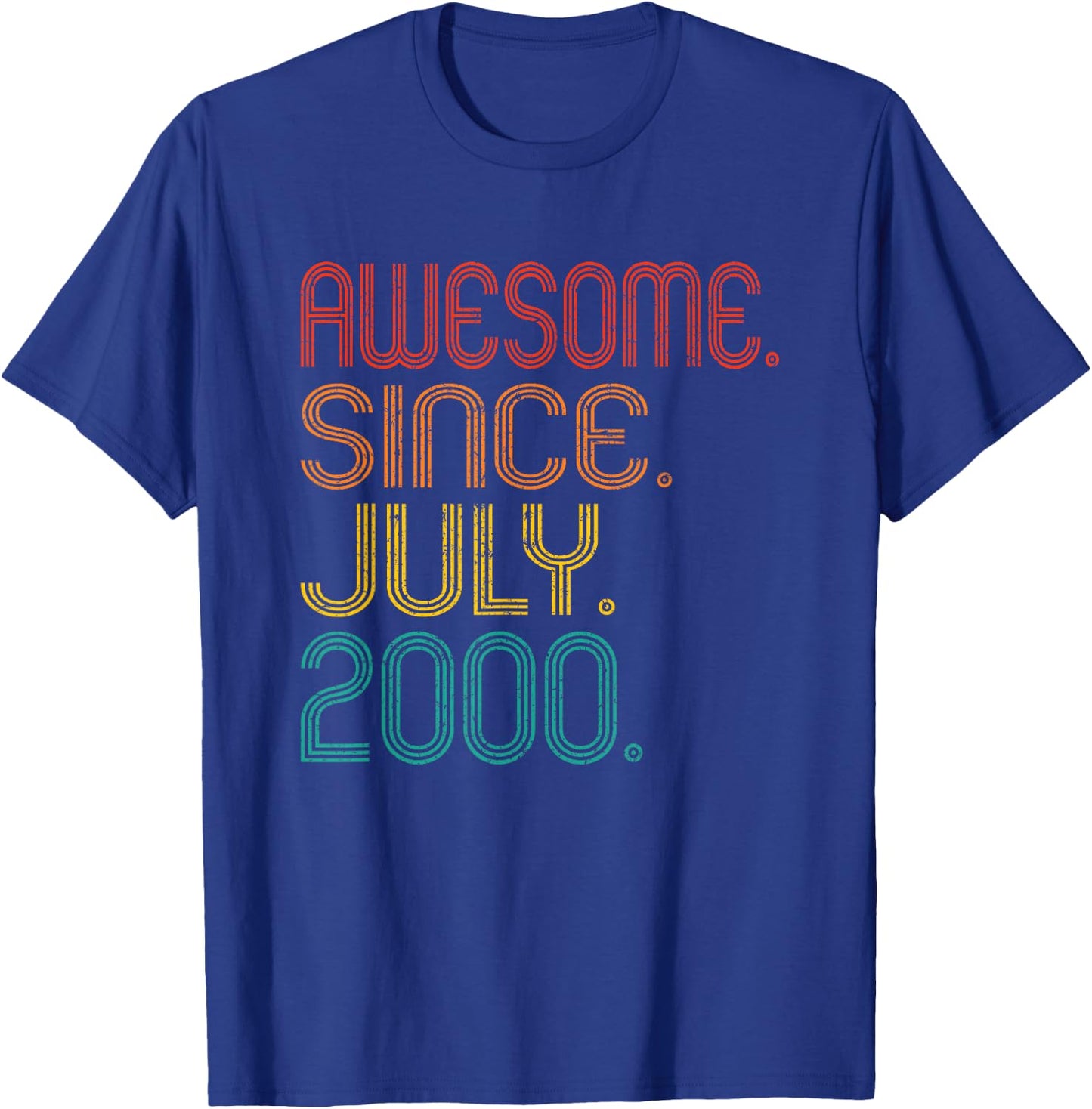 Awesome Since July 2000 Anniversary Birthday 2000 Vintage T-Shirt - T-Shirt | Royal