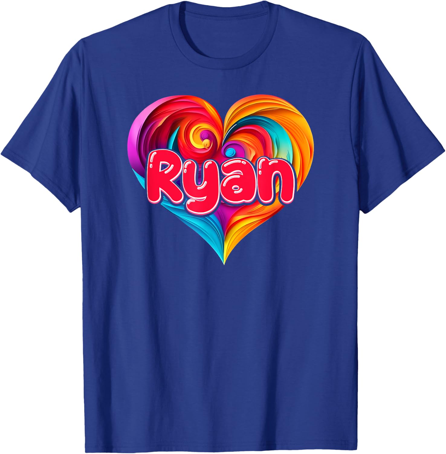 I Heart Love Ryan First Name Colorful Named T-Shirt - T-Shirt | Royal