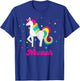 Cute Rainbow Unicorn Pink and Blue Personalized Nevaeh T-Shirt - T-Shirt | Royal