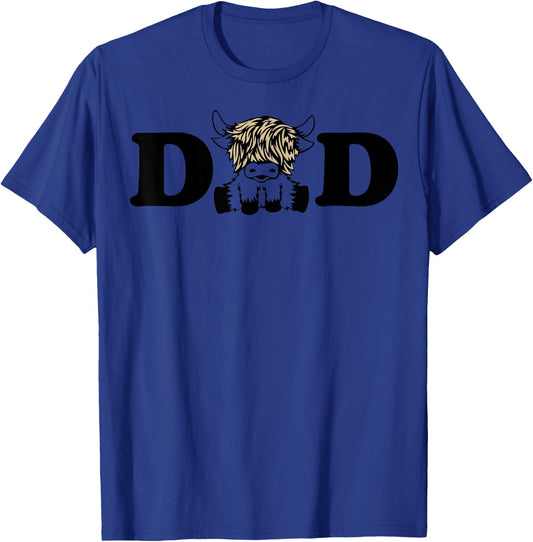 Highland Cow Dad T-Shirt - T-Shirt | Royal