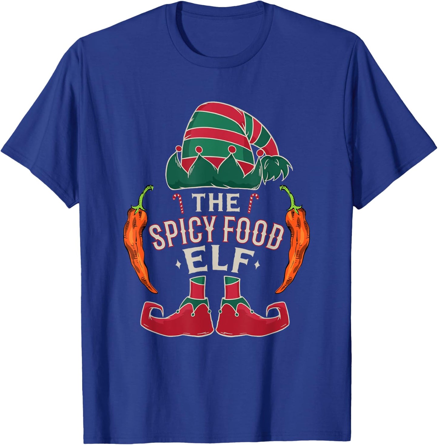 Christmas Spicy Food Lover Chili Peppers Chef Spicy Food T-Shirt - T-Shirt | Royal