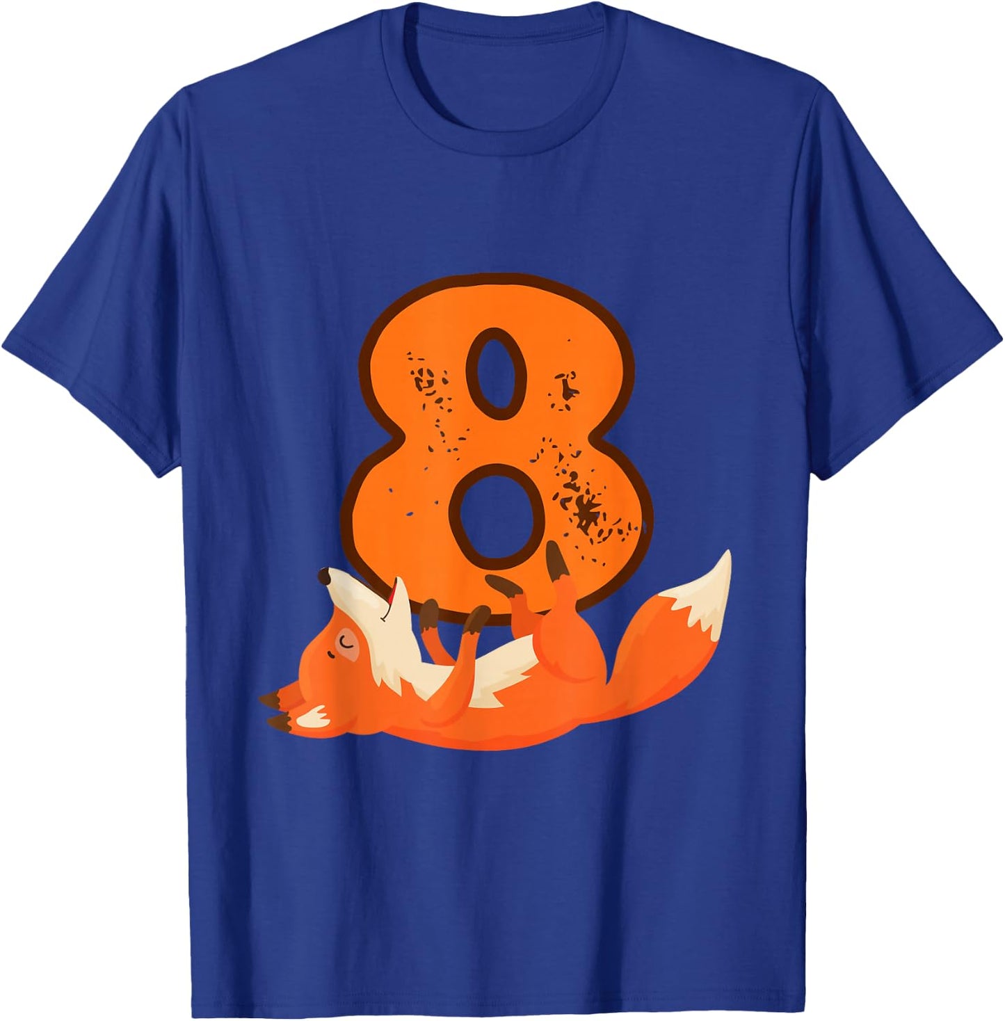 8th Birthday For Girls Gift Funny 8 Years Old Boy Fox T-Shirt - T-Shirt | Royal