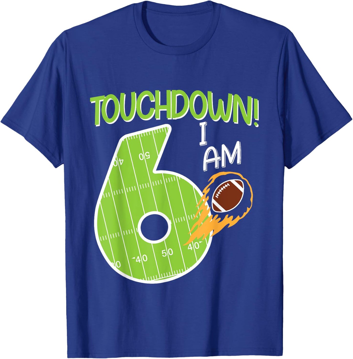 American Football Birthday I 6 years old T-Shirt - T-Shirt | Royal