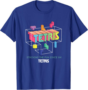 Tetris Stacking the Fun Since '84 T-Shirt - T-Shirt | Royal