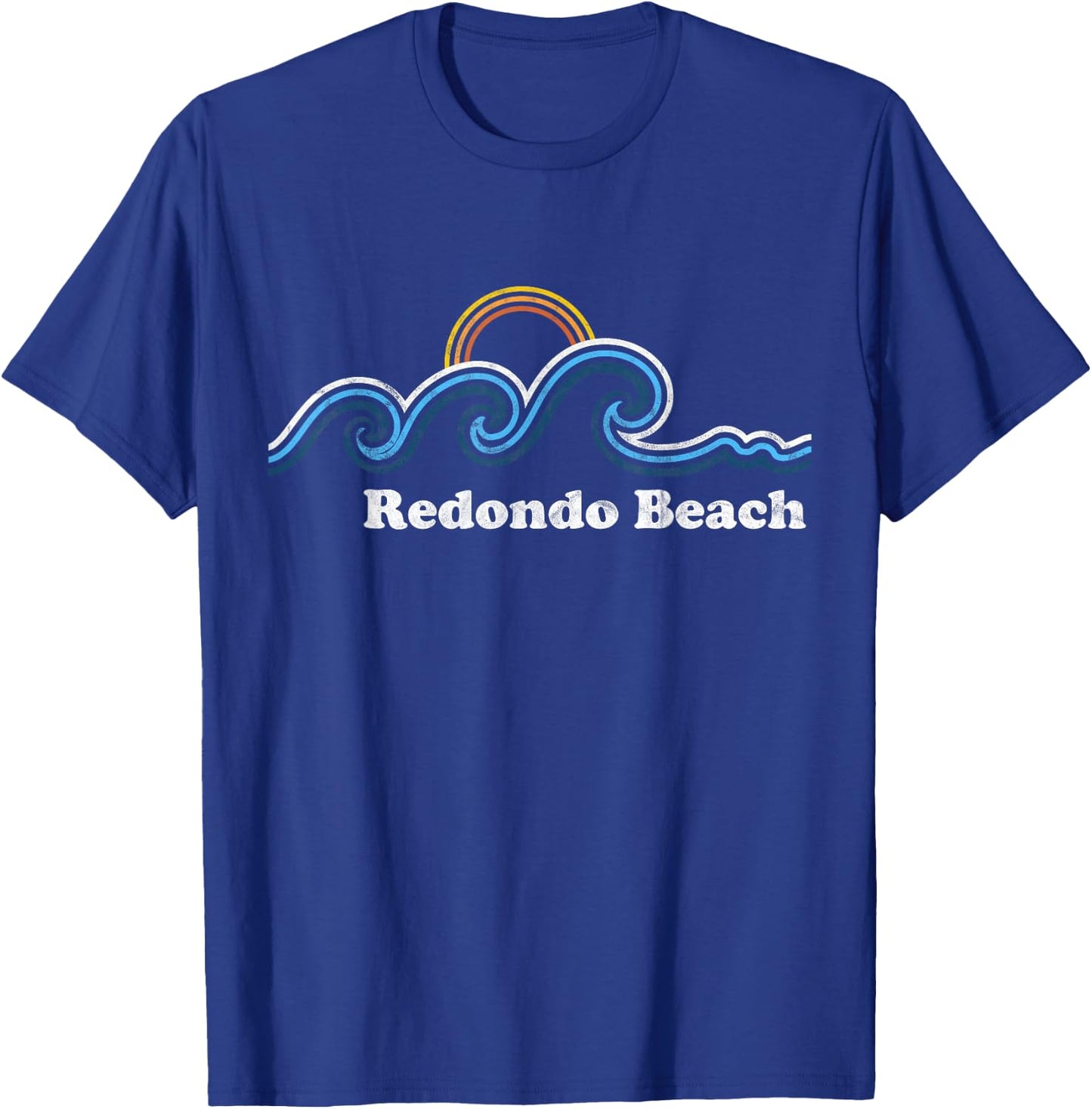 Retro Redondo Beach California CA Vintage Beach Surf T-Shirt - T-Shirt | Royal