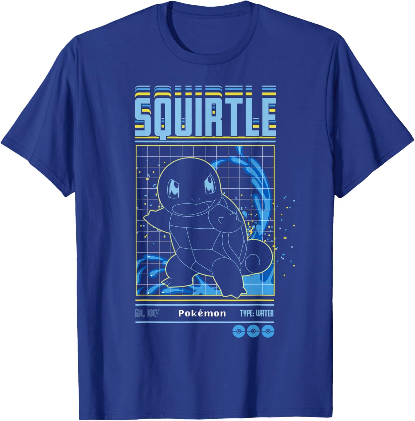 Pokémon Squirtle Water Type Schematic T-Shirt - T-Shirt | Royal