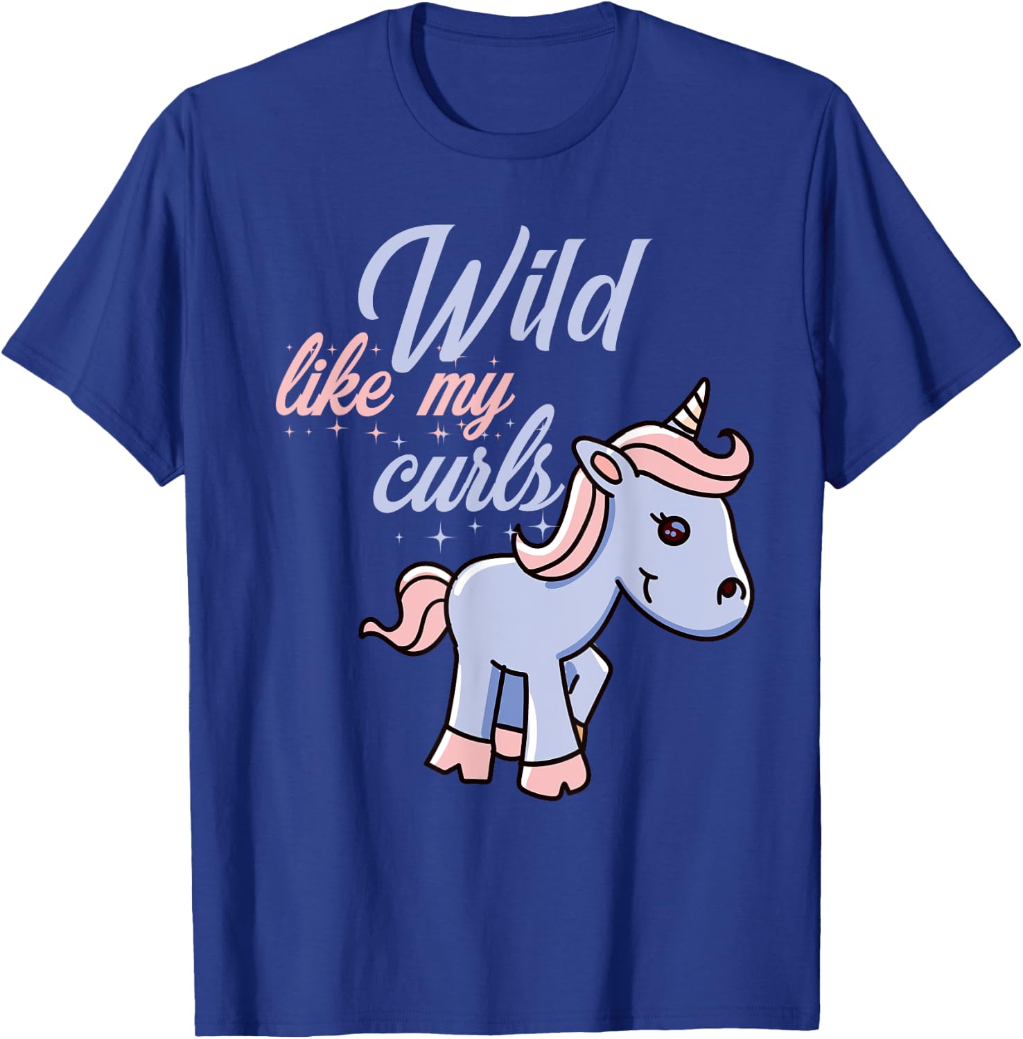 Wild Like My Curls Toddler Cute Unicorn Curly Haired T-Shirt - T-Shirt | Royal