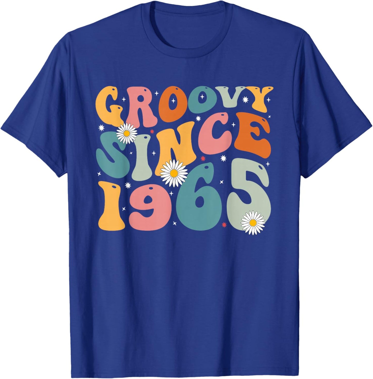 Groovy Since 1965 60th Birthday Retro Gifts Born In 1965 T-Shirt - T-Shirt | Royal
