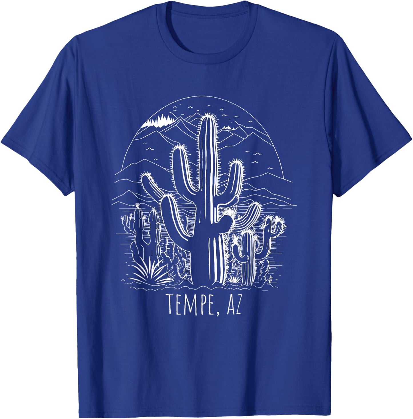 Tempe, AZ, USA Cactus Desert Scene Design T-Shirt - T-Shirt | Royal