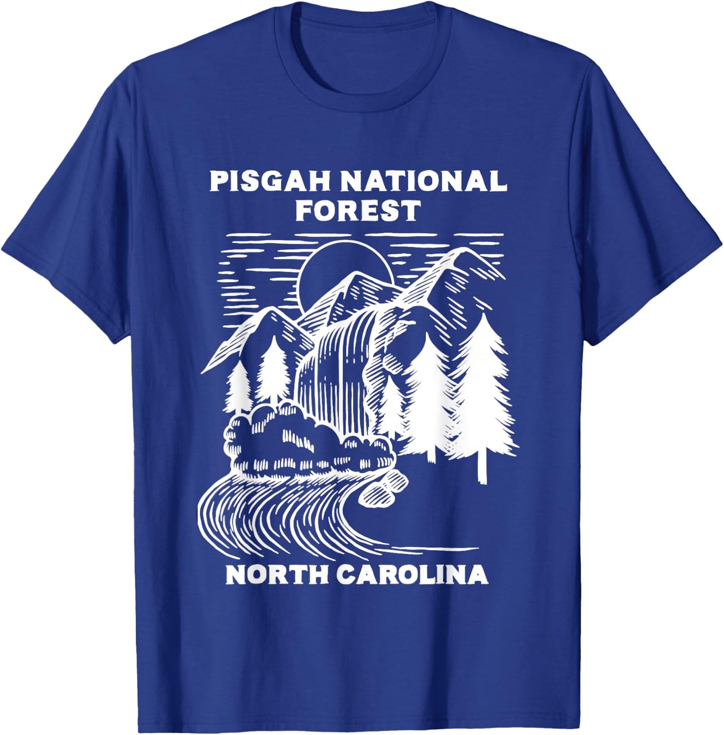 Pisgah National Forest North Carolina Waterfall NC Trip T-Shirt - T-Shirt | Royal