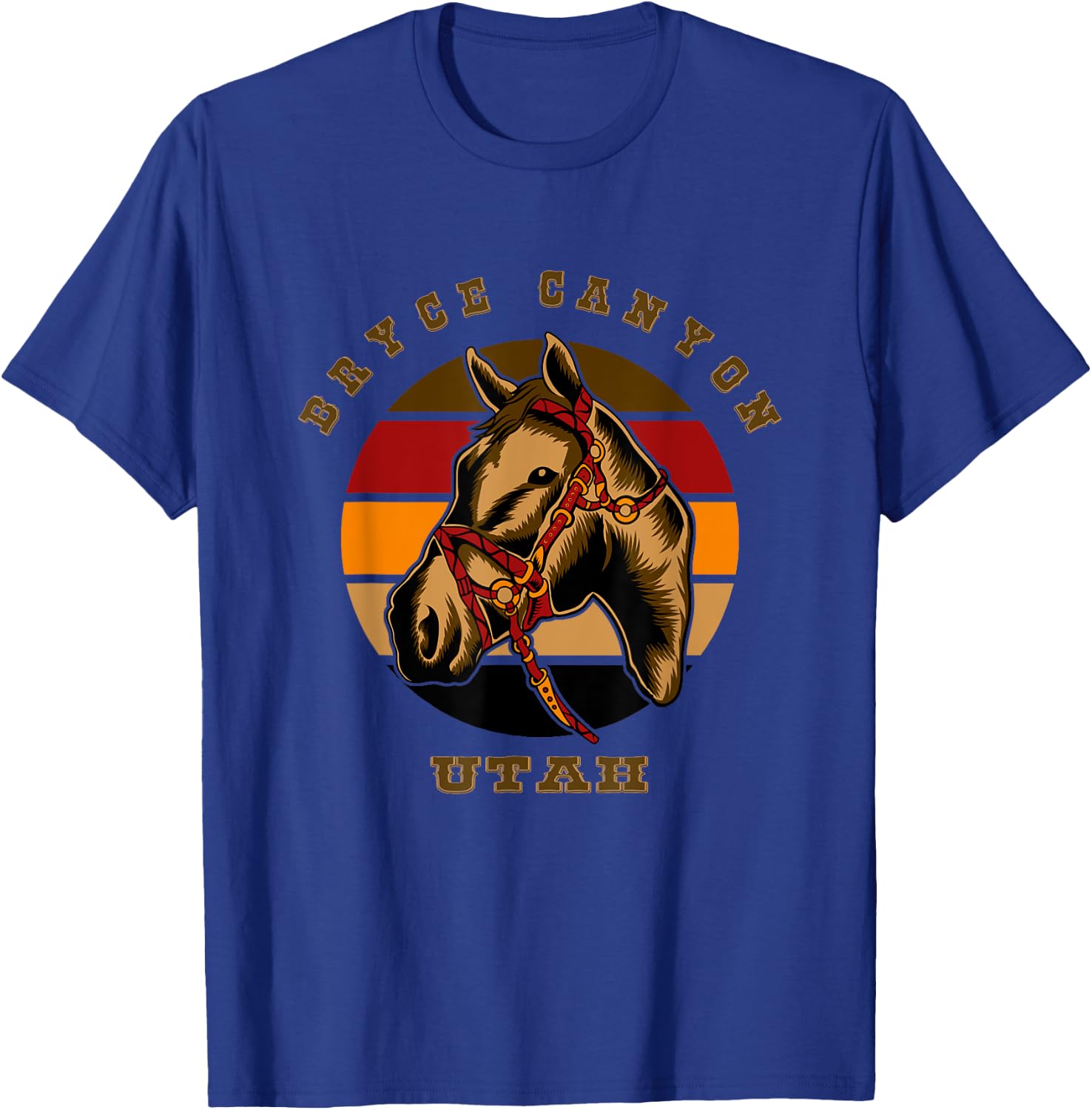 Utah Horseback Riding Horse Retro Style Bryce Canyon Equine T-Shirt - T-Shirt | Royal