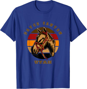 Utah Horseback Riding Horse Retro Style Bryce Canyon Equine T-Shirt - T-Shirt | Royal