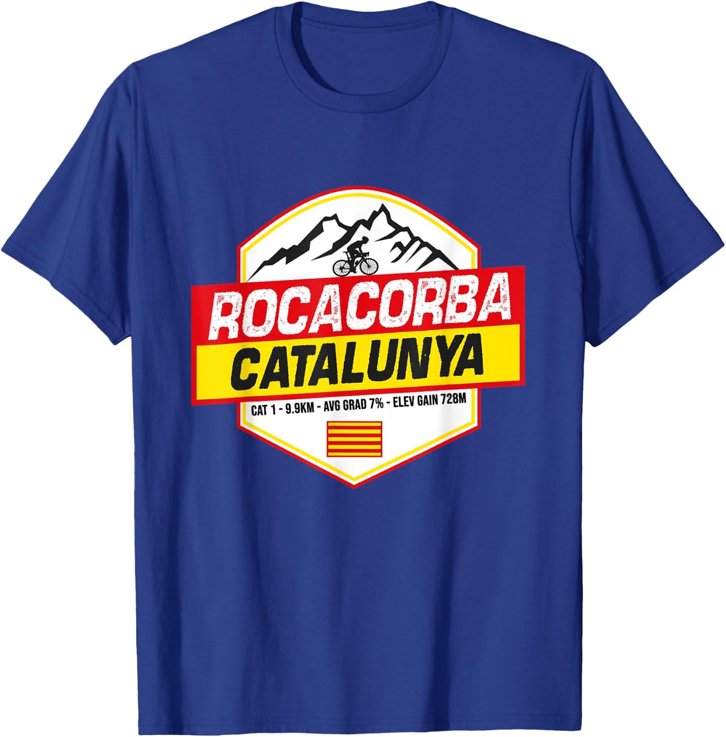 Rocacorba Girona Cyclist Catalonia Spain Cycling Holiday T-Shirt - T-Shirt | Royal
