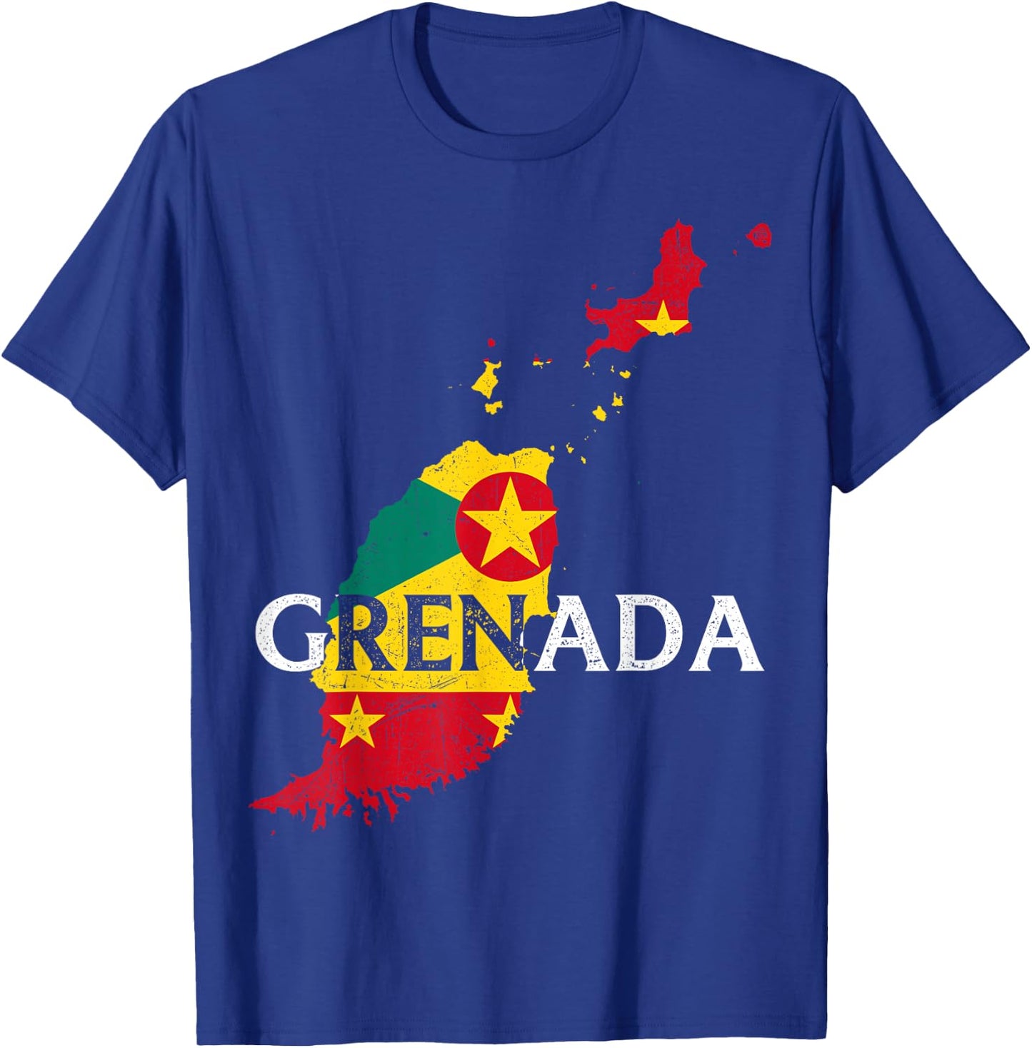 Grenada Country Map Flag Proud Grenadian Patriotic T-Shirt - T-Shirt | Royal