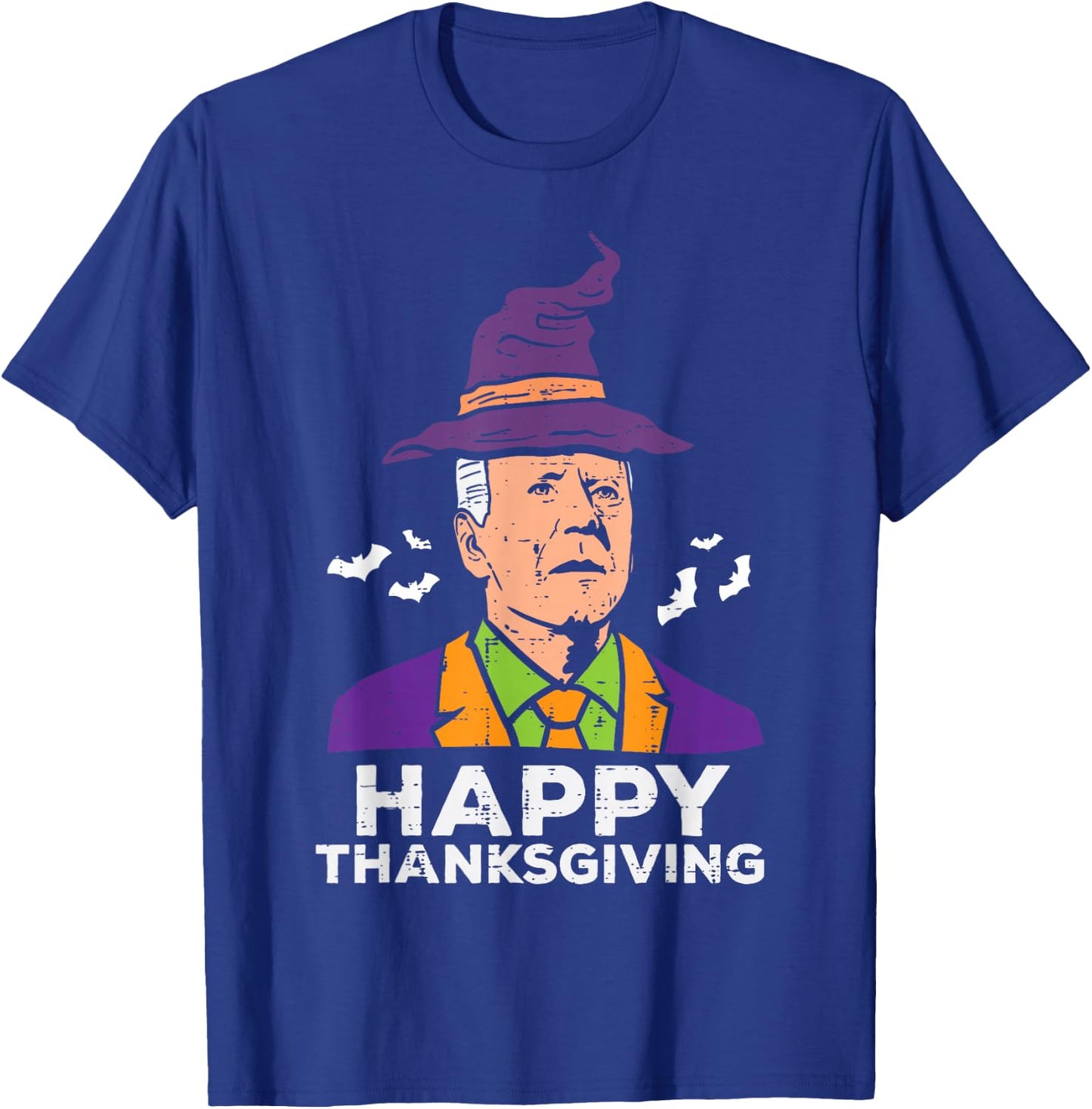 Joe Biden Witch Hat Happy Thanksgiving Halloween Costume T-Shirt - T-Shirt | Royal