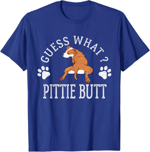 Guess What Pittie Butt Funny Vintage Dog Lover Pitbull T-Shirt - T-Shirt | Royal