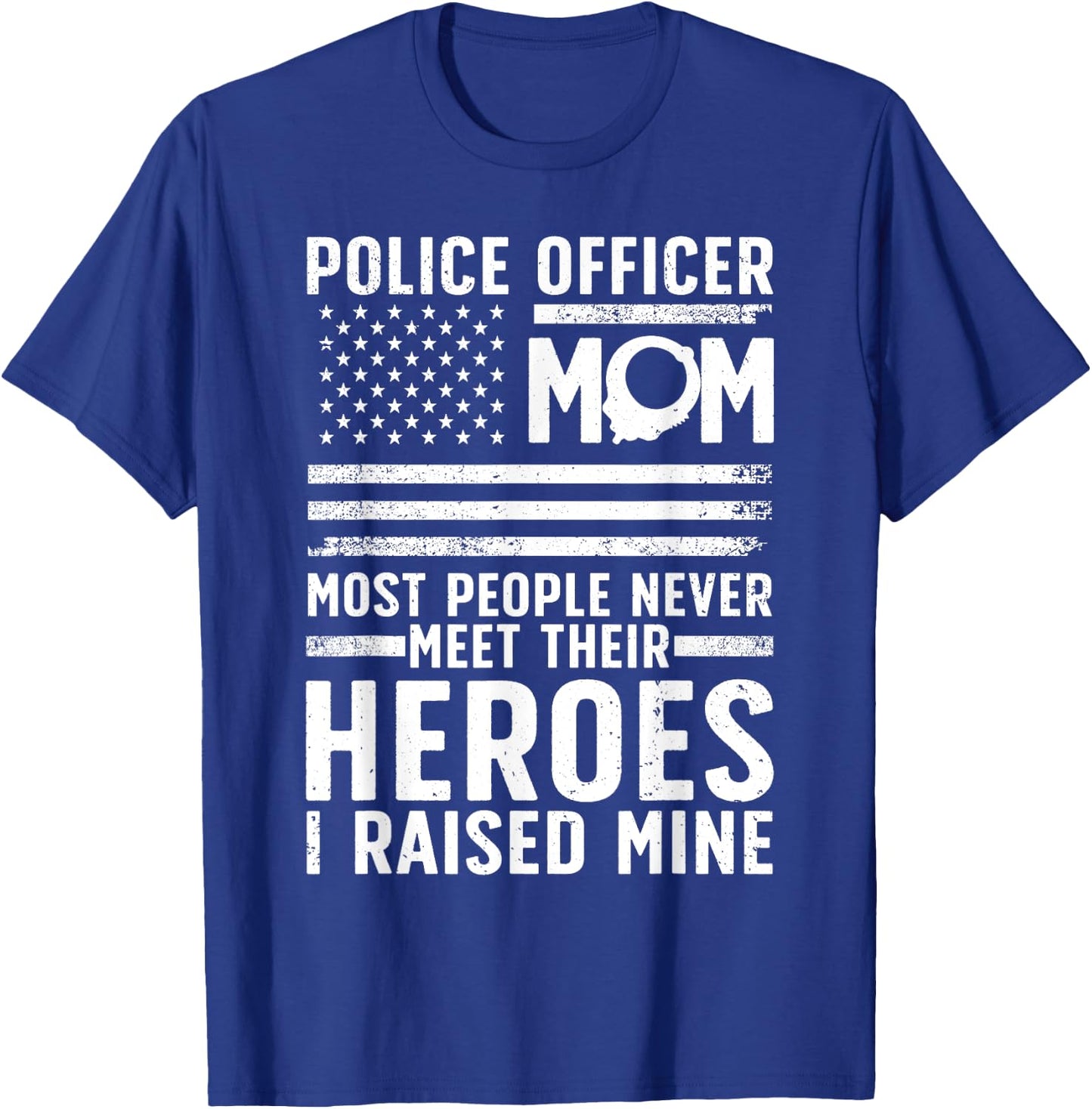Police Mom Art For Cop Mother Women Police Officer Lovers T-Shirt - T-Shirt | Royal