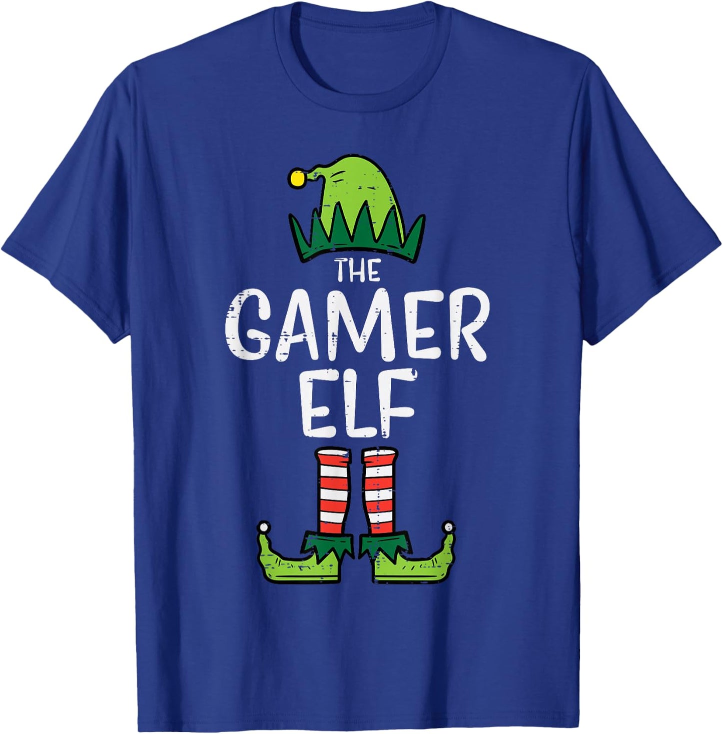 Gamer Elf Xmas Christmas Family Boys Men Kids Girls Youth T-Shirt - T-Shirt | Royal