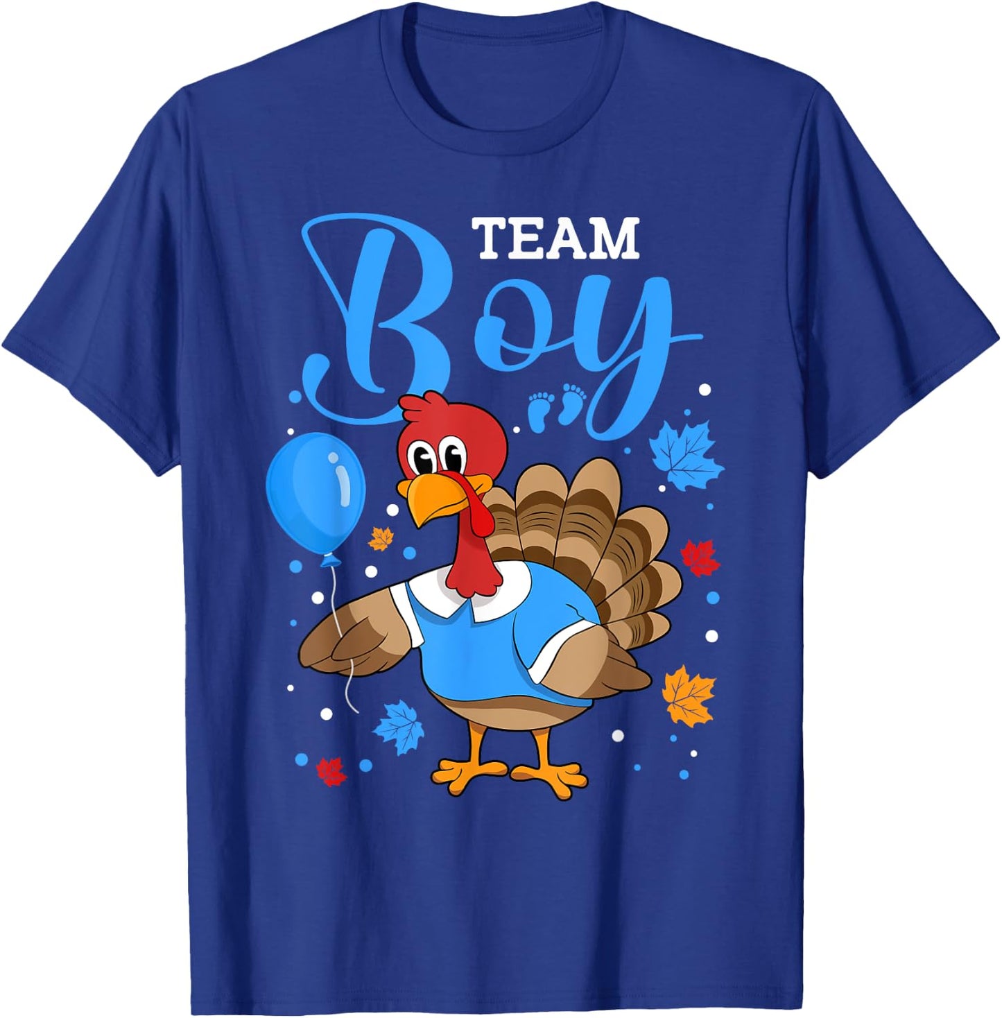 Team Boy Gender Reveal Baby Announcement Thanksgiving T-Shirt - T-Shirt | Royal