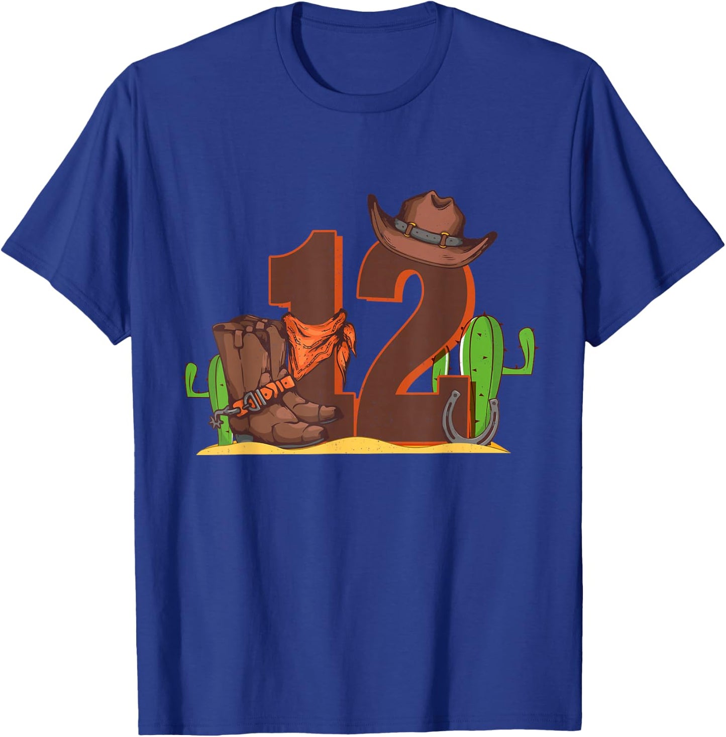 12th Birthday Boy 12 Year Old Rodeo Western Cowboy Howdy T-Shirt - T-Shirt | Royal