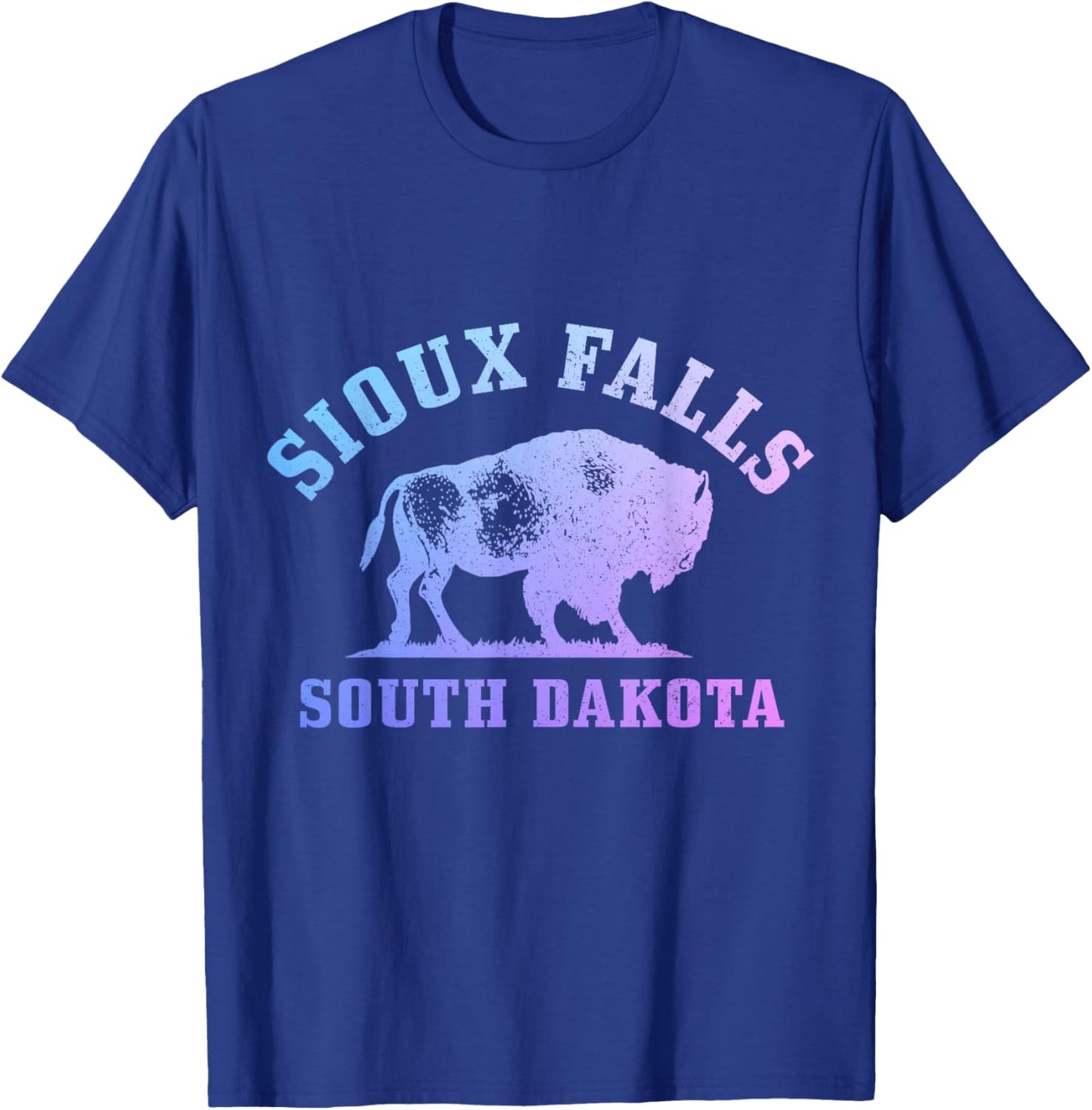 Sioux Falls South Dakota Bison Buffalo National Park Vintage T-Shirt - T-Shirt | Royal