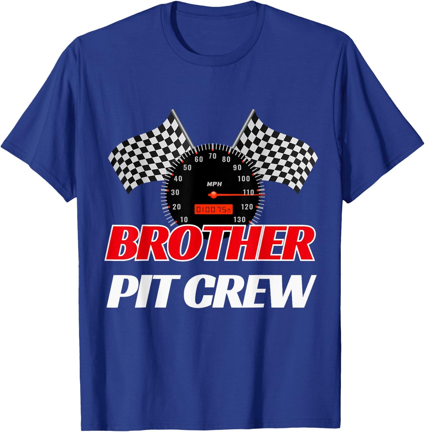 Brother Pit Crew Race Car Birthday Party Racing T-Shirt - T-Shirt | Royal