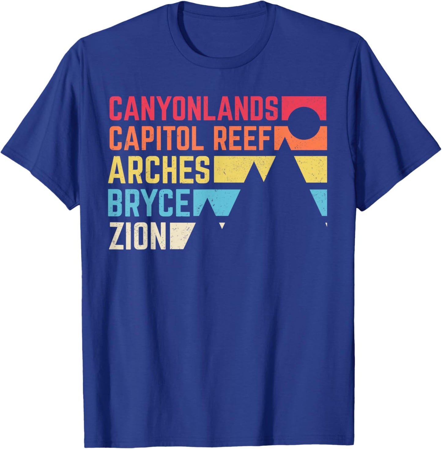 Utahs Five National Parks Souvenir - NPS Moab Utah Mighty 5 T-Shirt - T-Shirt | Royal