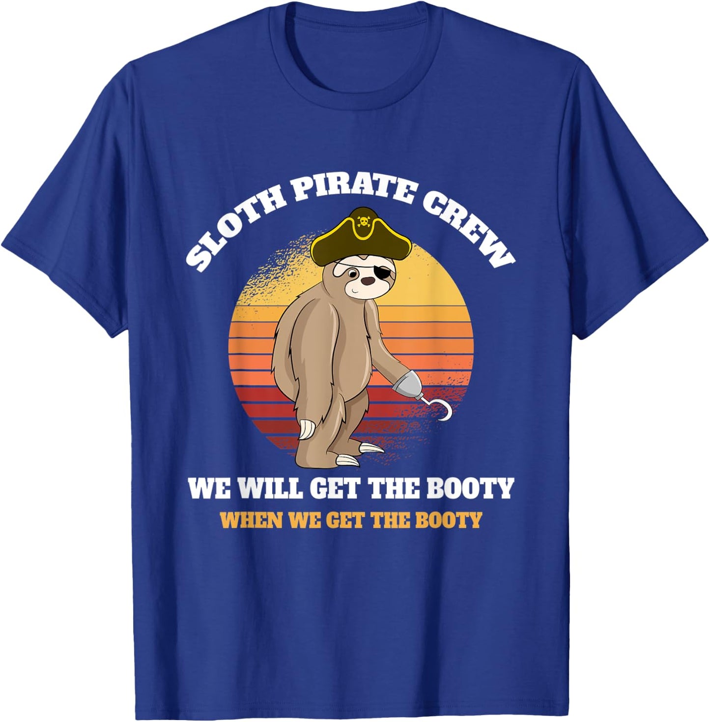 Sea Thief Sloth Pirate Crew Caribbean Funny Pirate T-Shirt - T-Shirt | Royal
