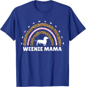 Weenie Mama Leopard Rainbow Dachshund Lover Weiner Mom Dog T-Shirt - T-Shirt | Royal