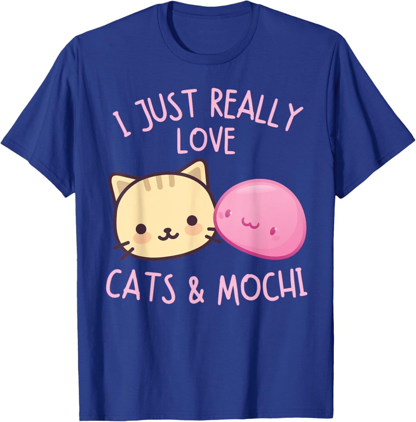 Cute Kawaii Girl Loves Pink Mochi Cat Asian Food Anime Women T-Shirt - T-Shirt | Royal