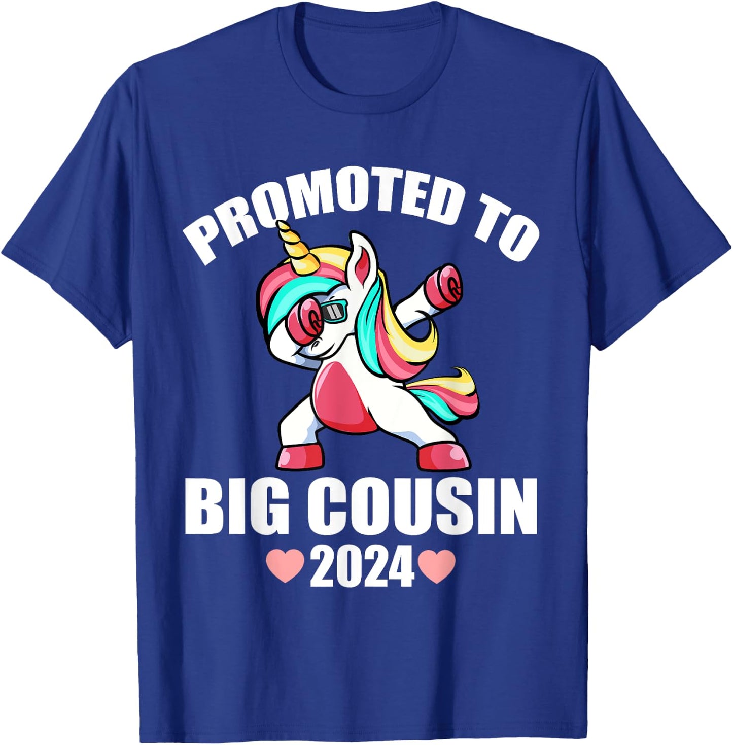 Dabbing Unicorn Shirts For Kids, Promoted To Big Cousin 2024 T-Shirt - T-Shirt | Royal