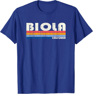 Retro Vintage 70s 80s Style Biola, CA T-Shirt - T-Shirt | Royal