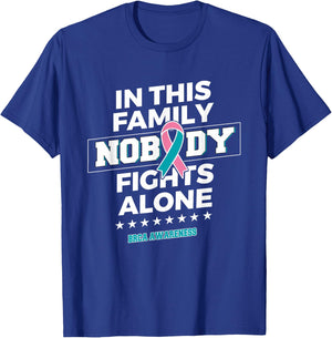 Nobody fights alone BRCA Awareness T-Shirt - T-Shirt | Royal