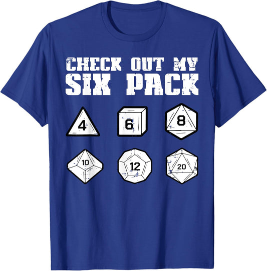 RPG Check Out My 6 Pack Funny Gamer Men Boys T-Shirt - T-Shirt | Royal