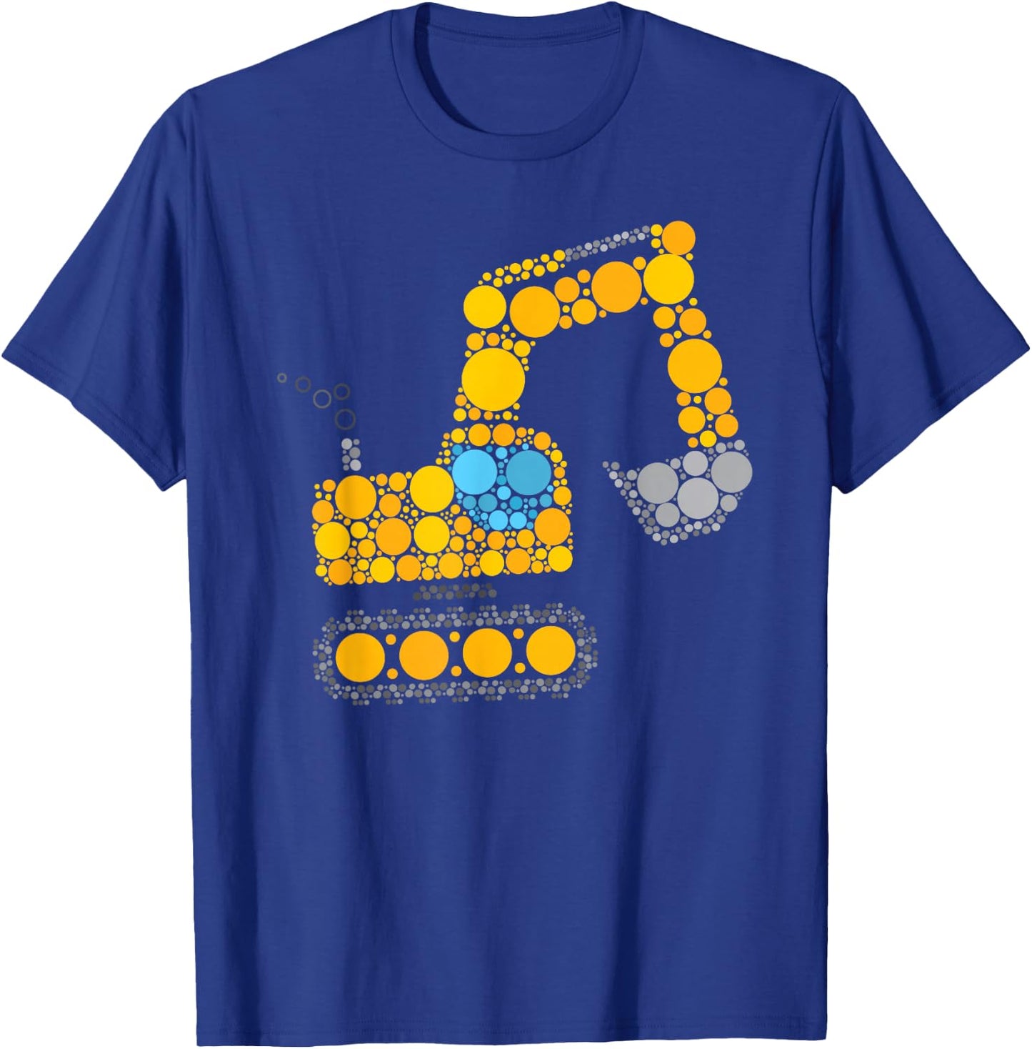 Boys Dot Day 2023 Excavator Construction Digger Polka Dot T-Shirt - T-Shirt | Royal