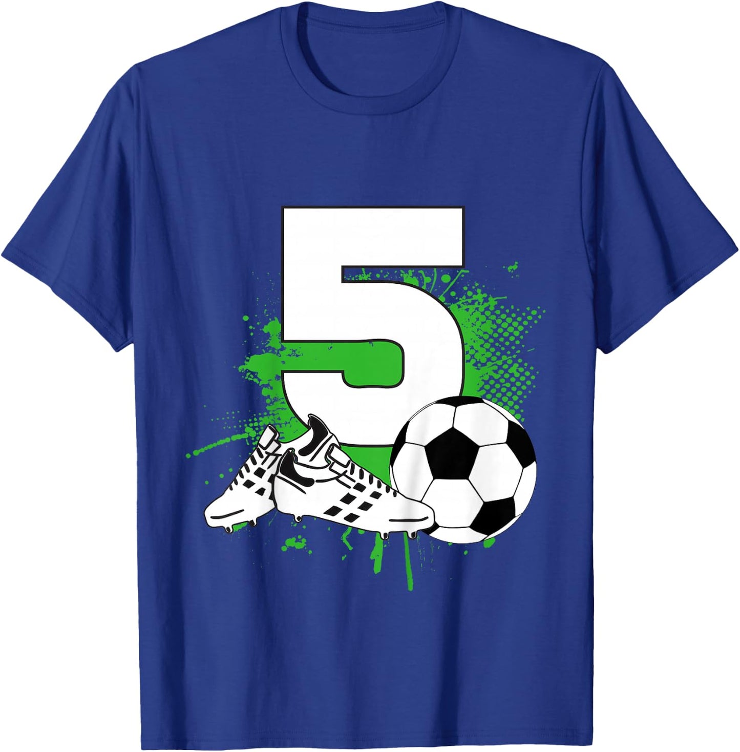 Kids 5th Birthday Boys 5 Years Soccer Football Player Birthday T-Shirt - T-Shirt | Royal