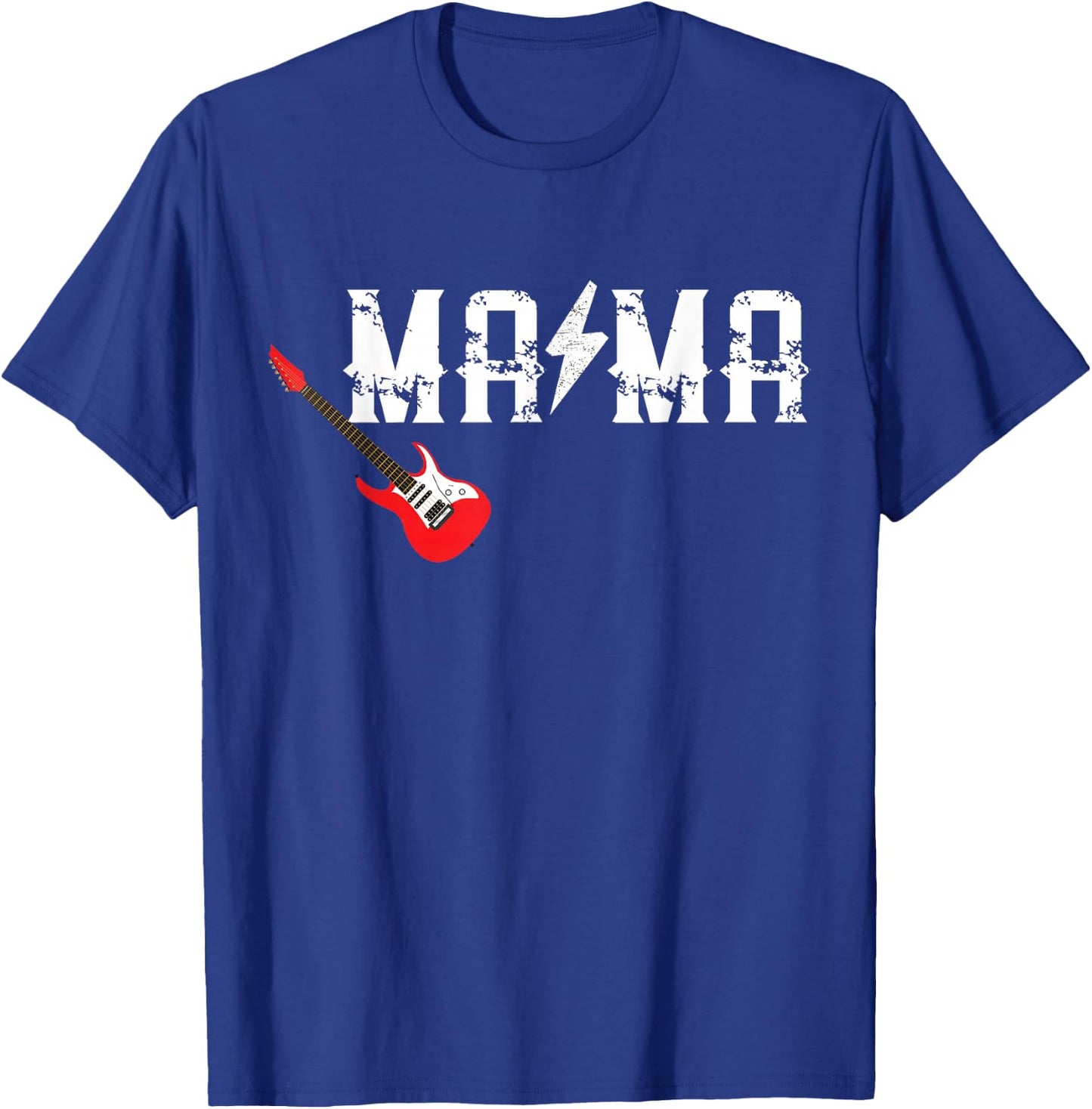 Mama Rockin One Birthday Family Matching Rock Guitar T-Shirt - T-Shirt | Royal